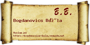 Bogdanovics Béla névjegykártya