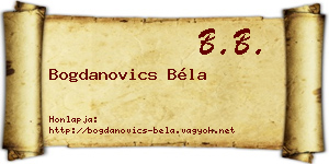 Bogdanovics Béla névjegykártya